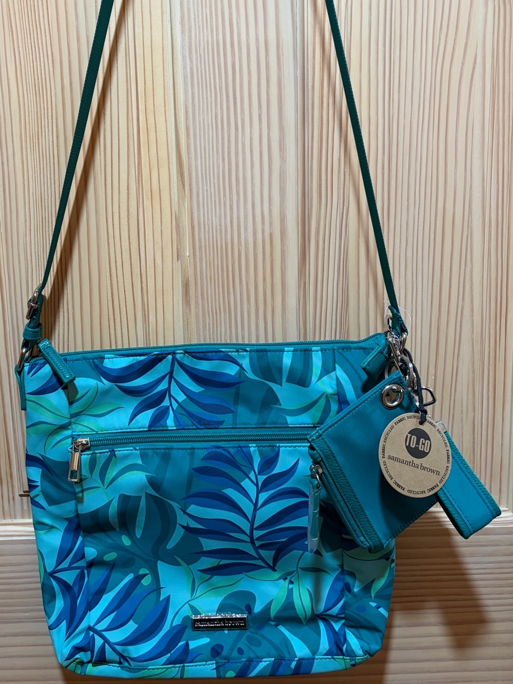 Teal Crossbody Bag with Gold-Tone Hardware